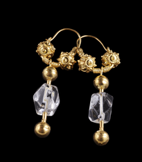 Sofic S. Earrings Visece Gorski Kristal gold plated